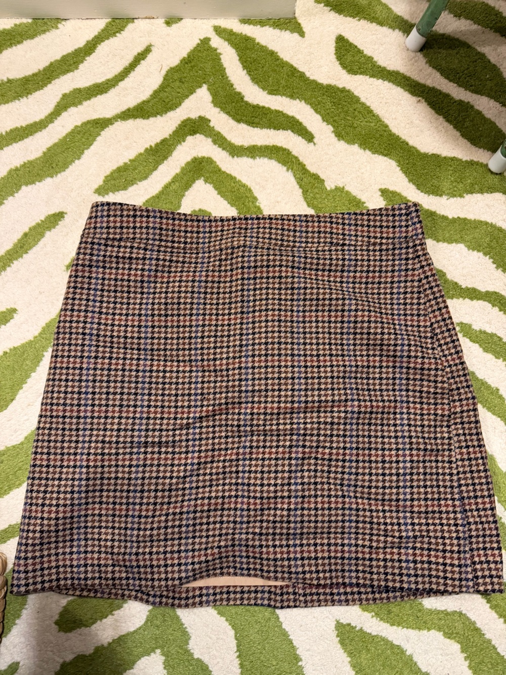 J. Crew Houndstooth Pencil Skirt in Brown, Black and Blue